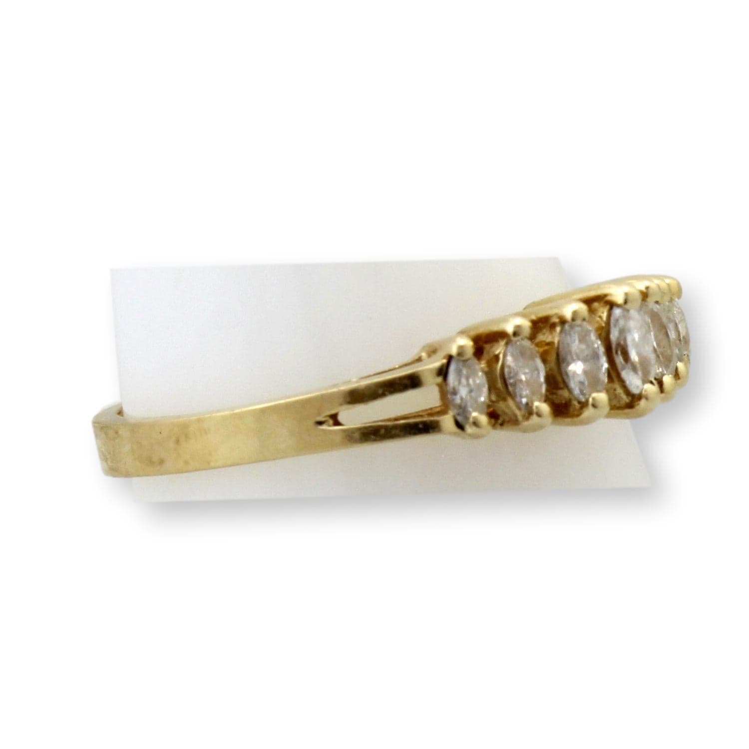 Vintage 14K Yellow Gold Seven-Stone Marquise Diamond Ring – .21 CTW - Size 6 - Thumbnail 2