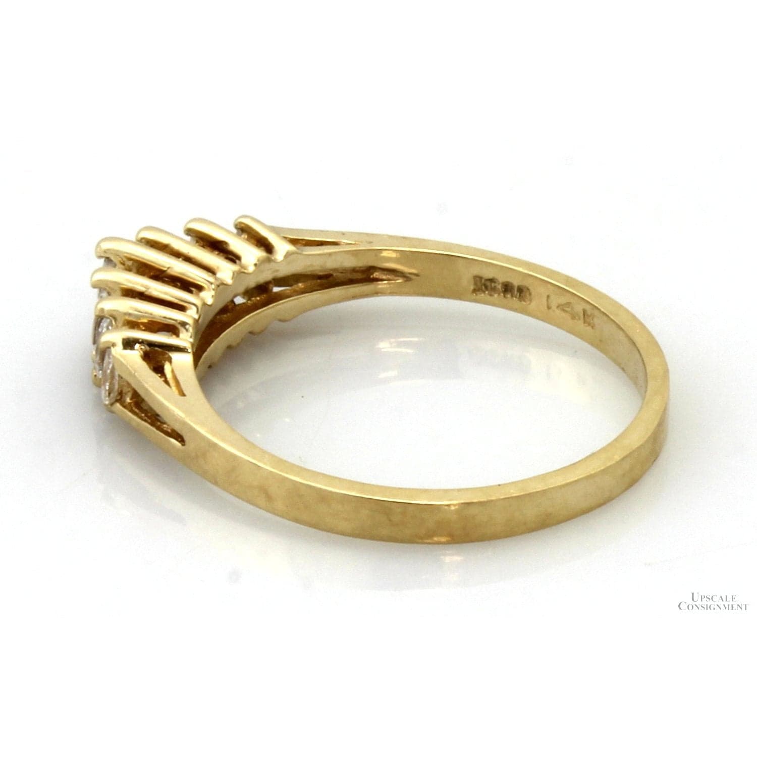 Vintage 14K Yellow Gold Seven-Stone Marquise Diamond Ring – .21 CTW - Size 6 - Thumbnail 3