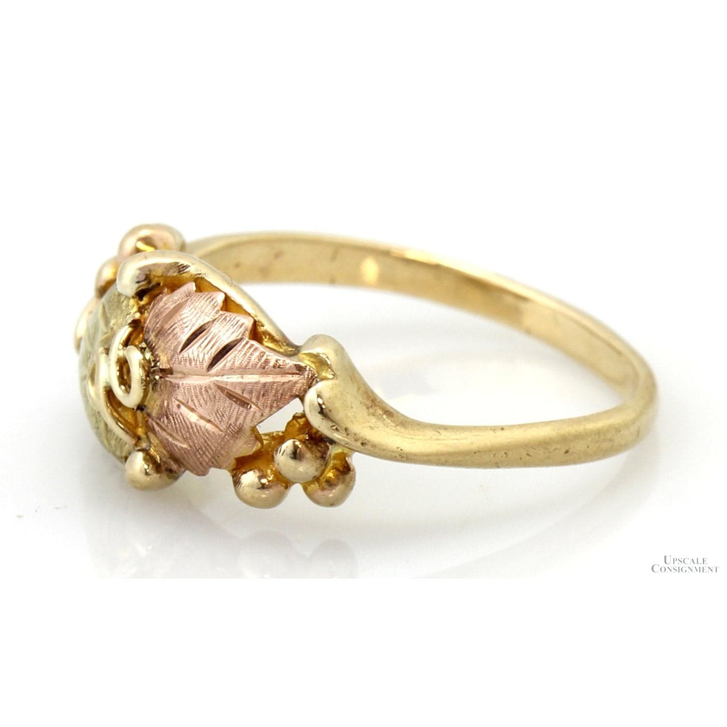 Vintage Black Hills Gold 12K Tri-Color Grapevine Band Ring - Size 5.75 - Thumbnail 3