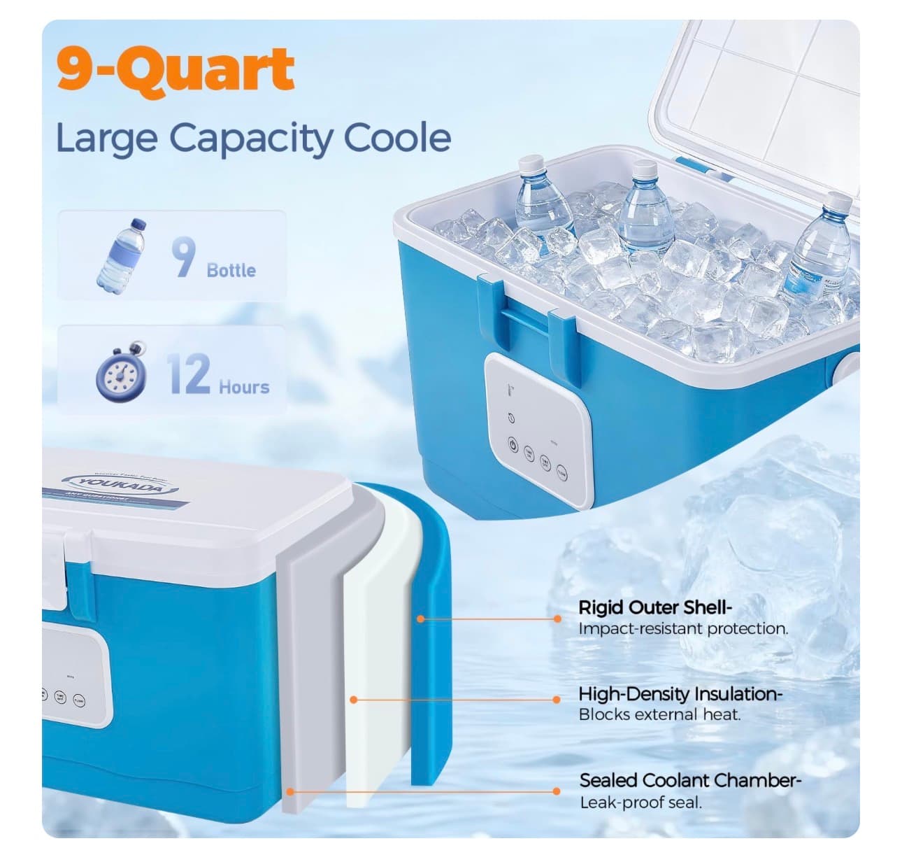 Cold Therapy Machine for Post-Surgery & Sports Injuries, Ice Machine for Knee After Surgery with Digital Control, Ideal for Knee, Shoulder, Back Pain Relief- Blue - Thumbnail 2