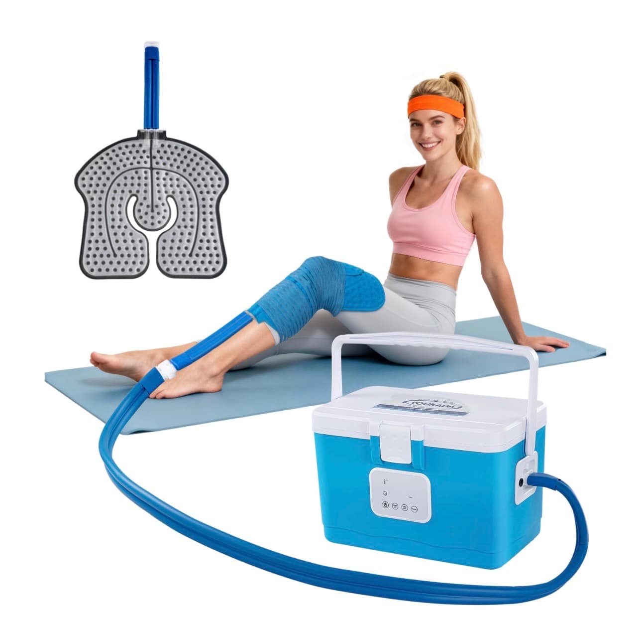 Cold Therapy Machine for Post-Surgery & Sports Injuries, Ice Machine for Knee After Surgery with Digital Control, Ideal for Knee, Shoulder, Back Pain Relief- Blue
