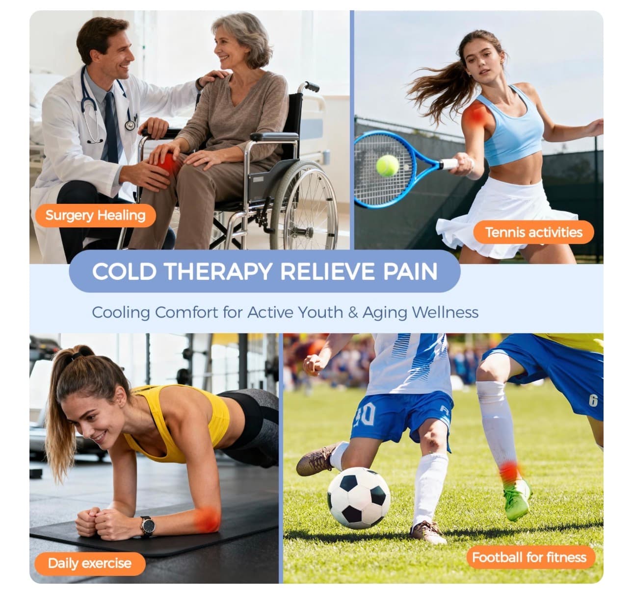 Cold Therapy Machine for Post-Surgery & Sports Injuries, Ice Machine for Knee After Surgery with Digital Control, Ideal for Knee, Shoulder, Back Pain Relief- Blue - Thumbnail 5