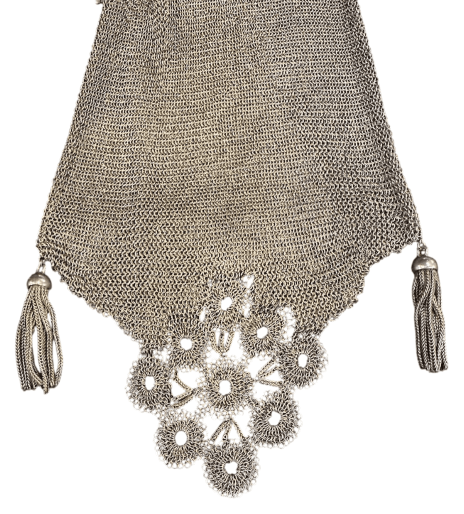 Antique 1900-1920s Sterling Silver Mesh Evening Bag - Thumbnail 3