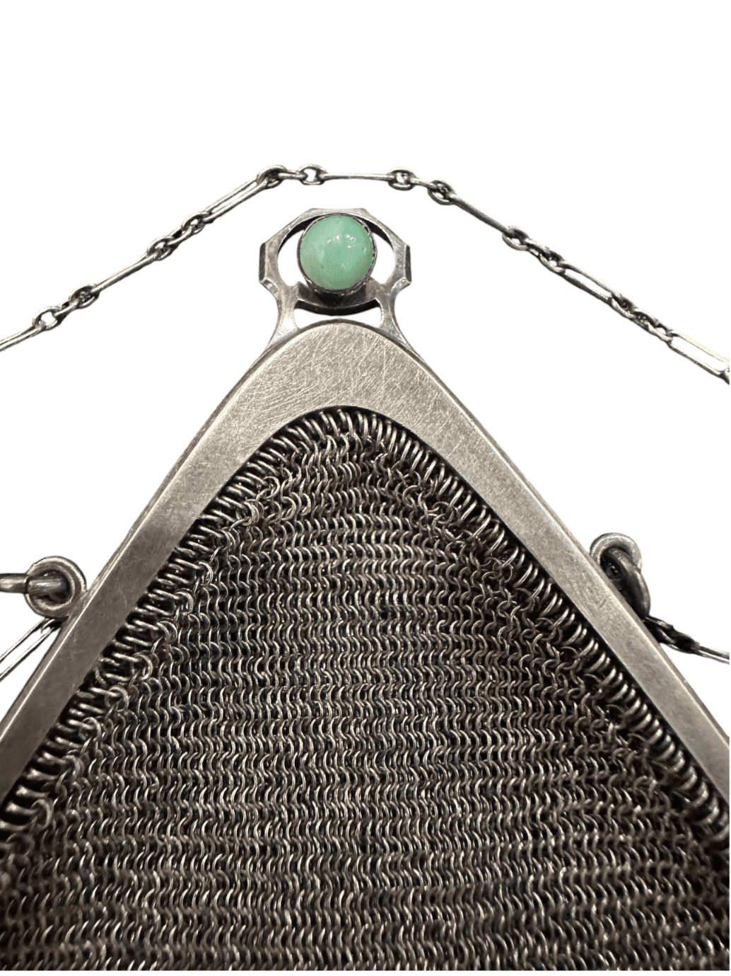 Antique 1900-1920s Sterling Silver Mesh Evening Bag - Thumbnail 4