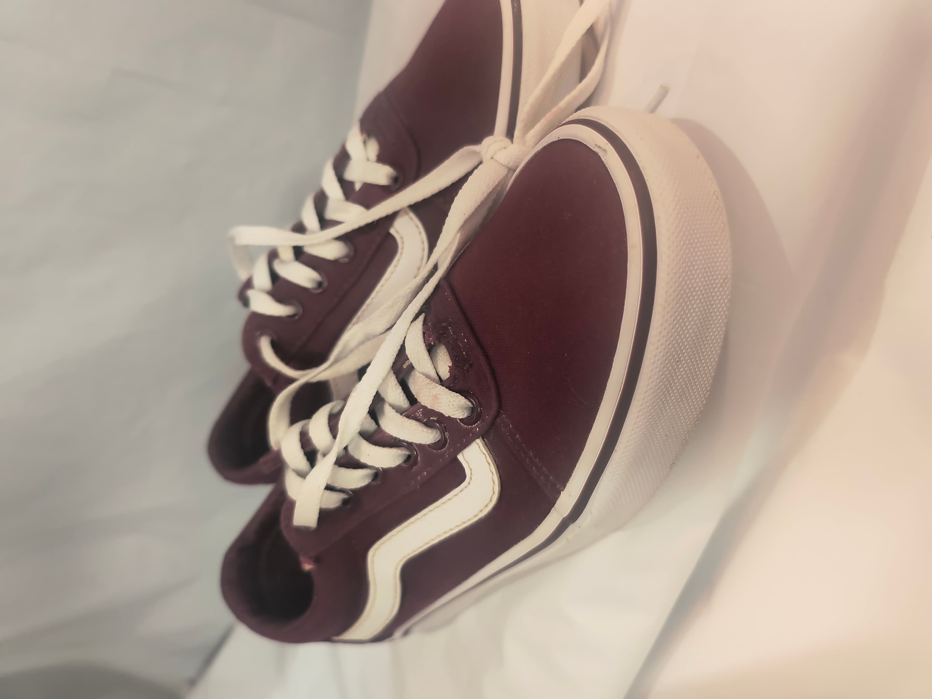 VANS Old Skool Burgundy Canvas Sneakers - Thumbnail 2