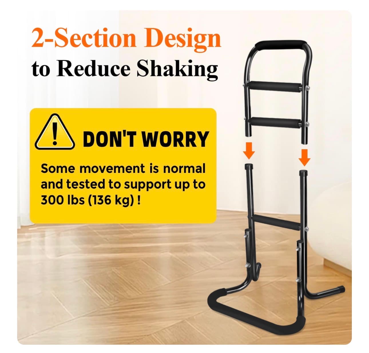 Sit Stand Assist Aid for Elderly, Aluminum Alloy Standing Aids & Supports for Rising from Chair Couch, Sturdy Chair Lift Assist Grab Bar for Seniors Disabled Handicap Adults, Height-Adjusted - Thumbnail 3