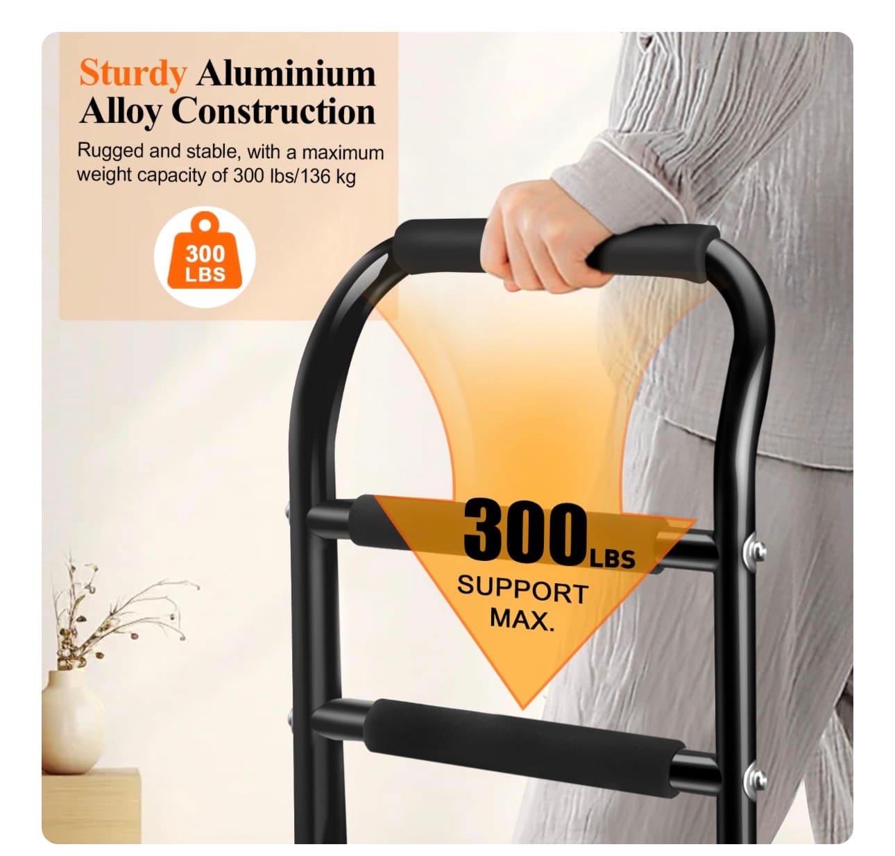 Sit Stand Assist Aid for Elderly, Aluminum Alloy Standing Aids & Supports for Rising from Chair Couch, Sturdy Chair Lift Assist Grab Bar for Seniors Disabled Handicap Adults, Height-Adjusted - Thumbnail 7