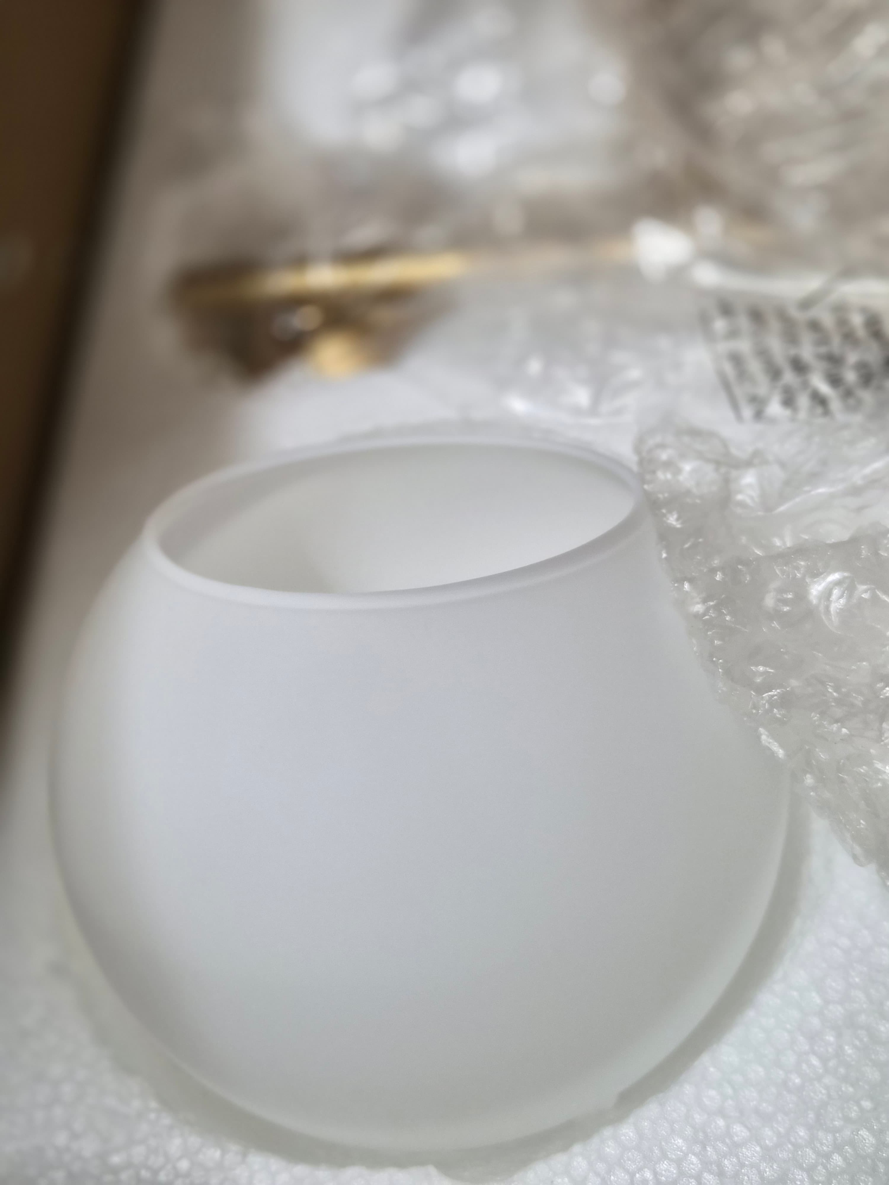 EMAK 2-Light Gold Bathroom Light Fixtures, Modern Globe Vanity Lights with Milk Glass Shade for Bathroom, VL114-GD-ML-2 - Thumbnail 5