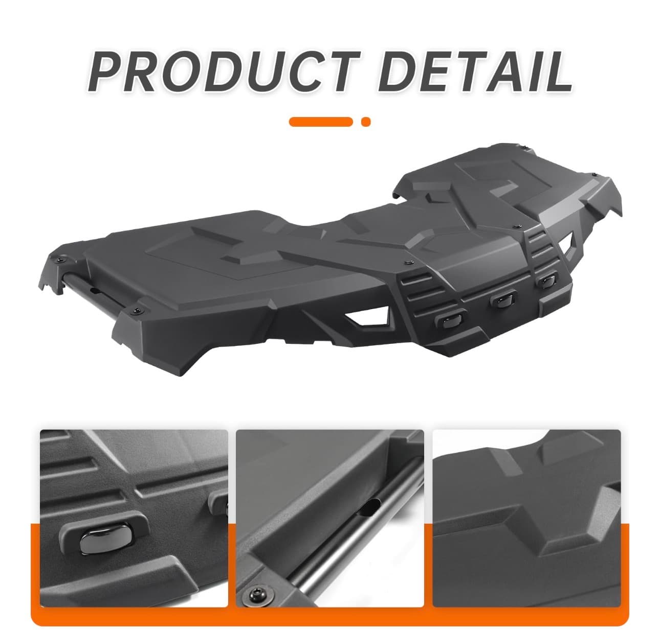 Front Rack Compatible with Polaris Sportsman 450 570 2017-2021 Accessories Replace for #2636440-070 Front Black Storage Cover Lid w/Plugs Assembly - Thumbnail 4