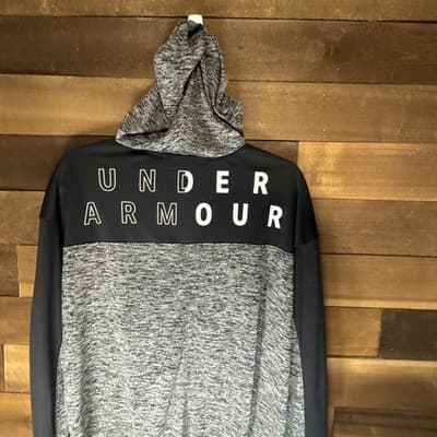 Under Armour Women’s HeatGear Long Sleeve Hooded Shirt Gray Black Size M - Thumbnail 3