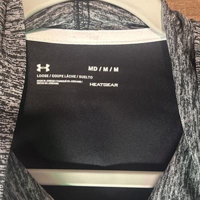Under Armour Women’s HeatGear Long Sleeve Hooded Shirt Gray Black Size M - Thumbnail 4