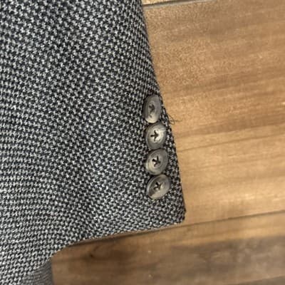 Saks Fifth Avenue Men's Blazer 42L Gray Wool Alpaca Made in Canada Vintage - Thumbnail 5