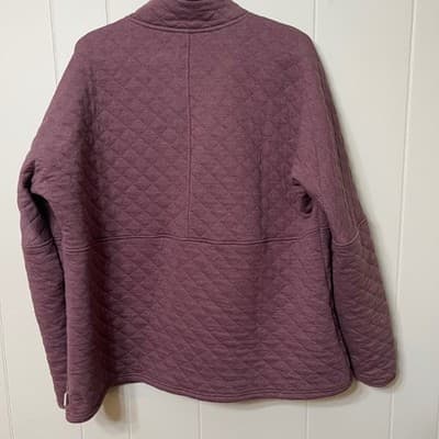 Magellan Outdoors Campfire Quilted Snap Pullover Sweatshirt Women's Maroon XXL - Thumbnail 3