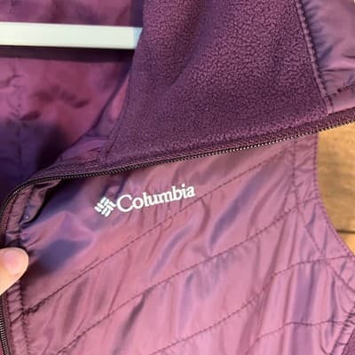 Columbia EUC Women's Purple Quilted Fleece Lined Vest Omni Shield Size Large - Thumbnail 4