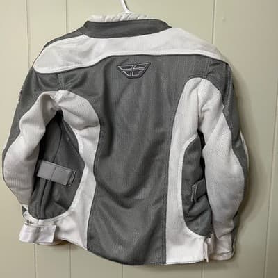 FLY Racing Women's Motorcycle Jacket Mesh Lined Elbow Pads Gray White Size S - Thumbnail 2
