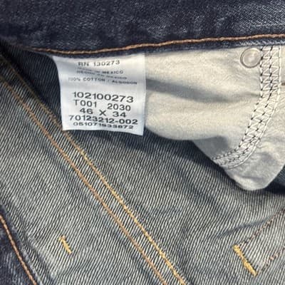 Lee Men's Regular Fit Jeans Dark Blue Denim 46x34 Straight Leg Classic Cotton - Thumbnail 4