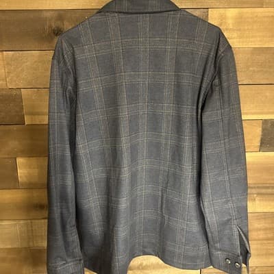 Hart Schaffner Marx Men's Dark Gray Plaid Shacket Button Front Size L - Thumbnail 4