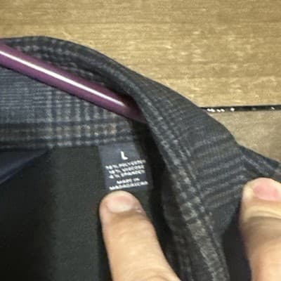 Hart Schaffner Marx Men's Dark Gray Plaid Shacket Button Front Size L - Thumbnail 3