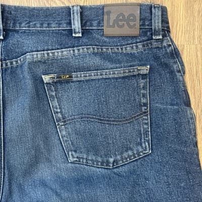 Lee Men's Regular Fit Jeans Blue Denim 46x34 Straight Leg Classic Cotton - Thumbnail 6