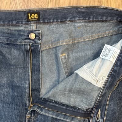 Lee Men's Regular Fit Jeans Blue Denim 46x34 Straight Leg Classic Cotton - Thumbnail 3