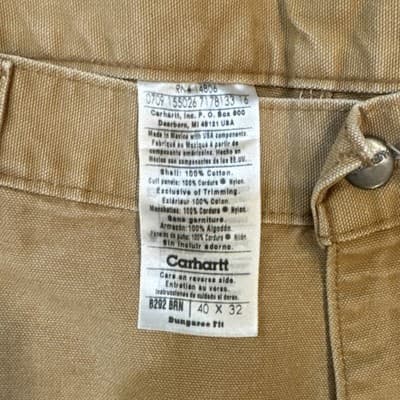 Carhartt Men's B202 BRN Dungaree Fit Work Pants Brown Cordura Reinforced 40x32 - Thumbnail 2