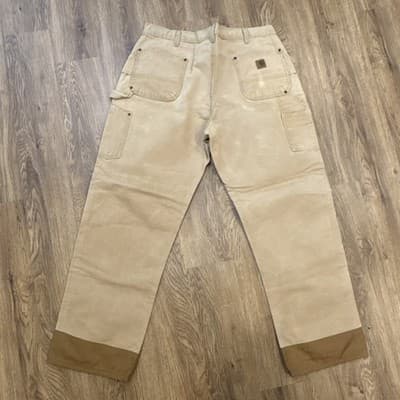 Carhartt Men's B202 BRN Dungaree Fit Work Pants Brown Cordura Reinforced 40x32 - Thumbnail 3