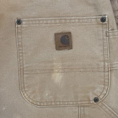 Carhartt Men's B202 BRN Dungaree Fit Work Pants Brown Cordura Reinforced 40x32 - Thumbnail 4