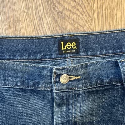 Lee Men's Regular Fit Jeans Blue Denim 46x34 Straight Leg Classic Cotton - Thumbnail 2