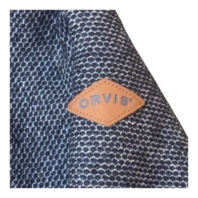 ORVIS Men's XL Quarter Zip Pullover Sweater Fleece Sherpa Lined Knit Jacket Gray - Thumbnail 3