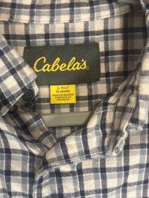 Cabela’s Men’s Button Up Shirt Plaid Long Sleeve Size L - Thumbnail 3