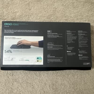 Logitech ERGO K860 Ergonomic Wireless Keyboard w/ Dongle - Tested - Open Box New - Thumbnail 2