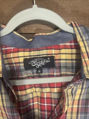 Eighty Eight Men’s Button Up Shirt Plaid Long Sleeve Size M - Thumbnail 2