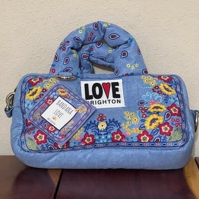 Brighton Bandana Love Floral Paisley Crossbody Bag NWT