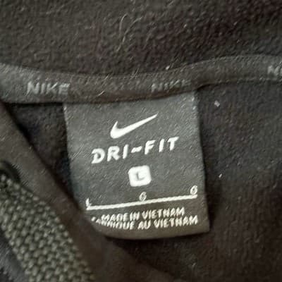 NIKE Dri-FIT Men's Large Hoodie Black Swoosh Pullover Active Sweatshirt L - Thumbnail 3