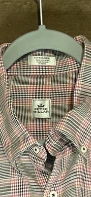 Peter Millar Men’s Button Down Shirt Red Plaid Long Sleeve Size XL - Thumbnail 3