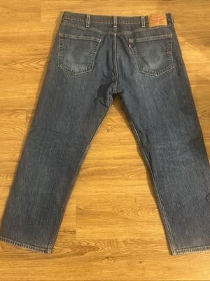 Levi’s 505 Regular Fit Straight Leg Jeans Men’s Blue Denim 38x30 - Thumbnail 2