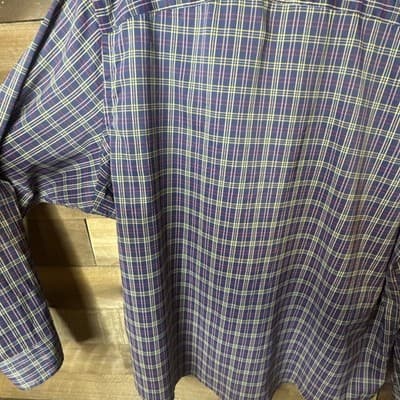 UNTUCKit Talty Plaid Button Down Shirt XXL Relaxed Fit Purple Red Yellow Mens - Thumbnail 7