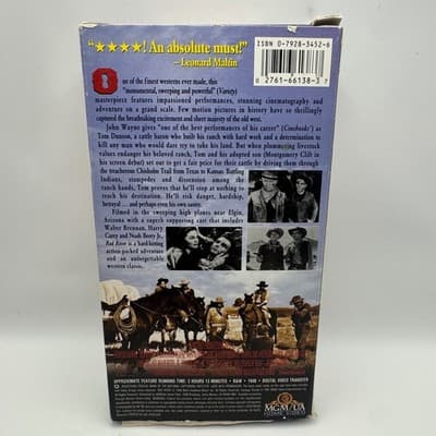 Red River VHS John Wayne Montgomery Clift 1948 Western Legends MGM/UA 1997 B&W - Thumbnail 2