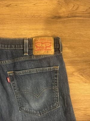 Levi’s 505 Regular Fit Straight Leg Jeans Men’s Blue Denim 38x30 - Thumbnail 3
