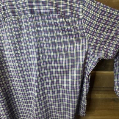 UNTUCKit Talty Plaid Button Down Shirt XXL Relaxed Fit Purple Red Yellow Mens - Thumbnail 6