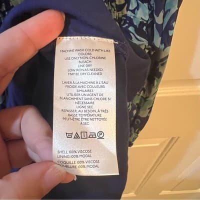 Anthropologie Abstract Smocked Dress Blue Green Balloon Sleeve Boho Size 1X - Thumbnail 11