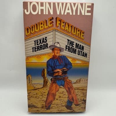 John Wayne Double Feature VHS Texas Terror The Man From Utah Western GoodTimes