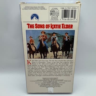 The Sons of Katie Elder VHS John Wayne Dean Martin Western Paramount Movie - Thumbnail 2