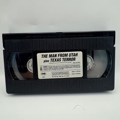 John Wayne Double Feature VHS Texas Terror The Man From Utah Western GoodTimes - Thumbnail 3