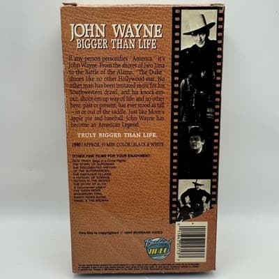 John Wayne Bigger Than Life VHS 1990 Burbank Video Documentary The Duke Vintage - Thumbnail 2