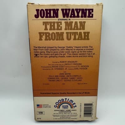 John Wayne The Man From Utah VHS 1934 Western Movie Goodtimes Home Video 5175 - Thumbnail 2