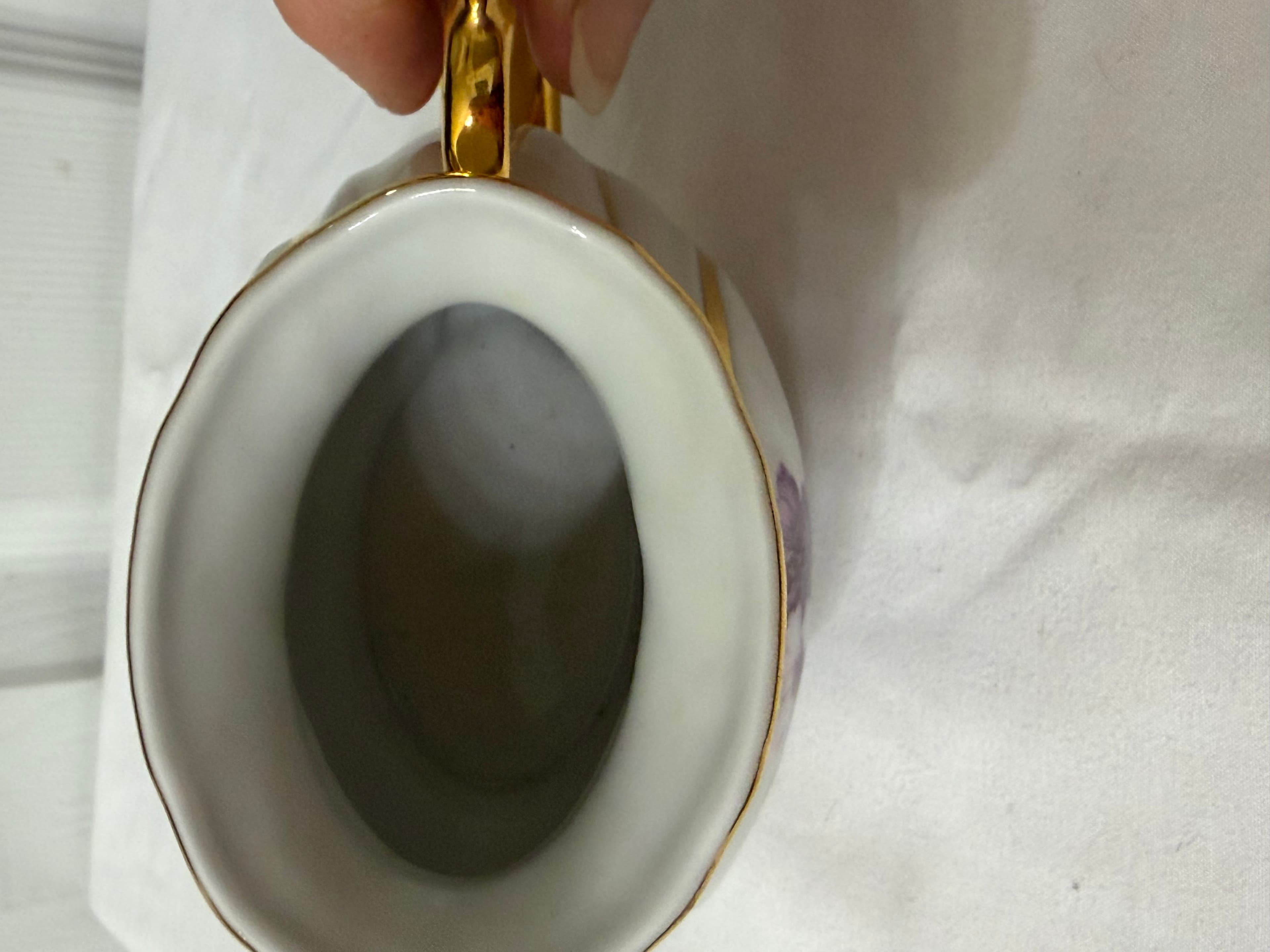 Karlovy Vary Czech Sipping Spa Mug Porcelain Gold Trim and Floral Design - Thumbnail 8