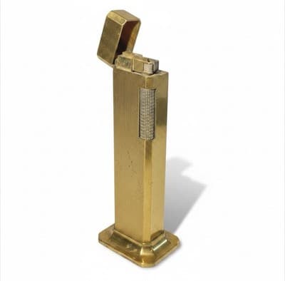 Vintage Dunhill Tallboy Table Lighter Gold Tone Made In England
