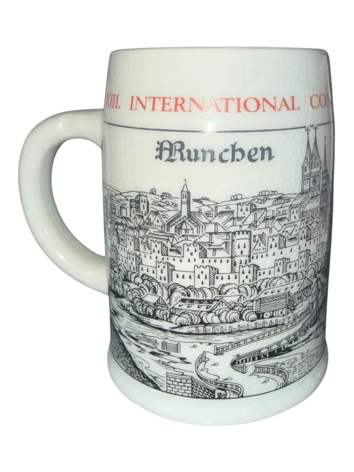 Vintage 1970 Munich XIII International Congress of Hematology Munich beer Mug - Thumbnail 3
