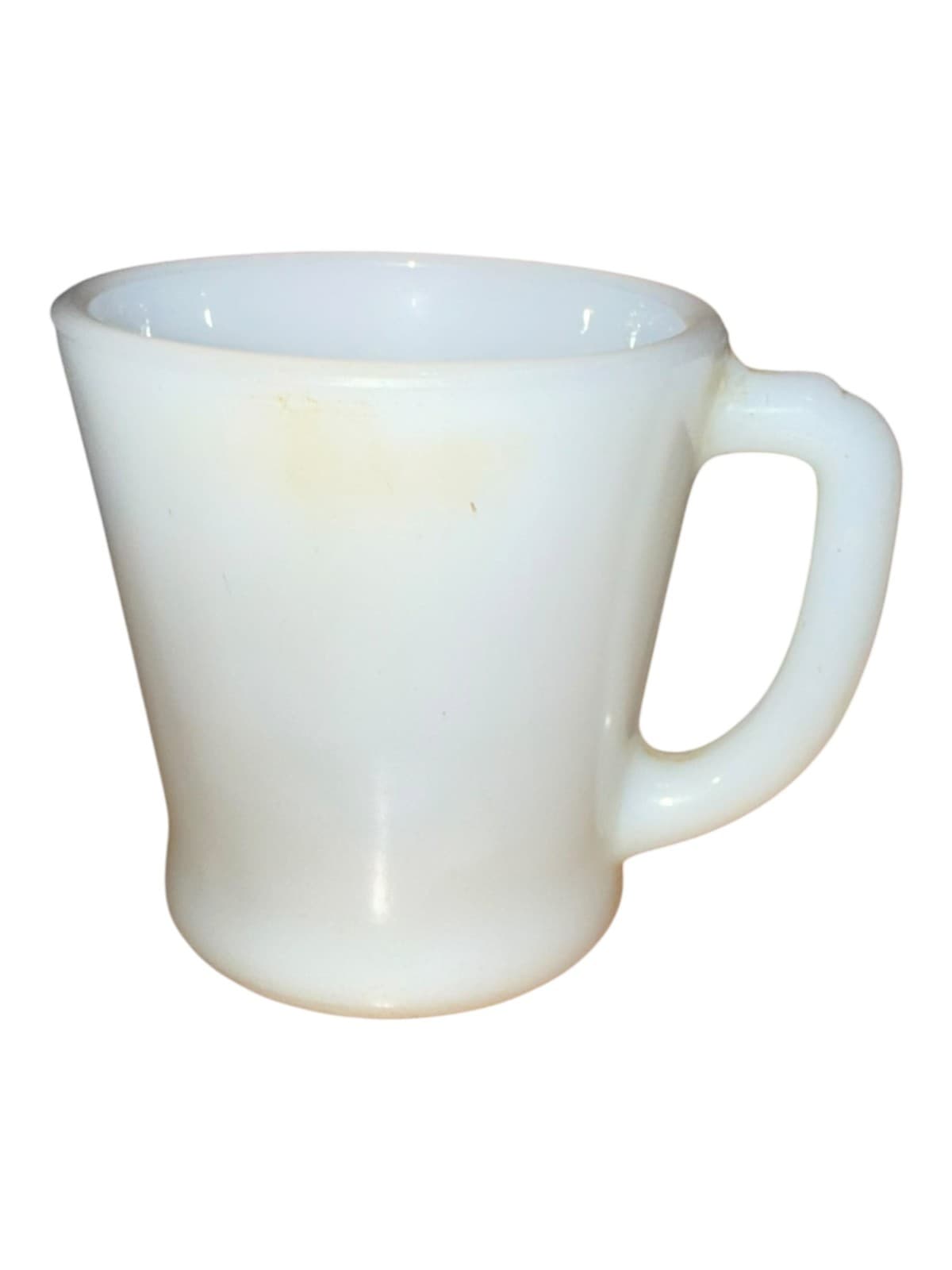 Vintage Fire-King White Milk Glass D-Handle Coffee Mug Cup
